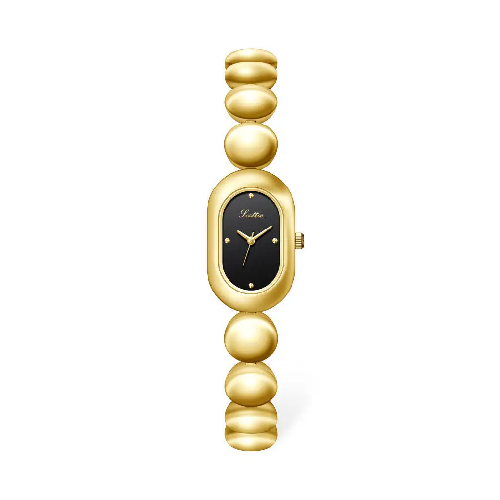 New Mini Oval Diamond Studded Light Luxury Quartz Watch with Bracelet Style Alloy Strap Butterfly Clasp Waterproof