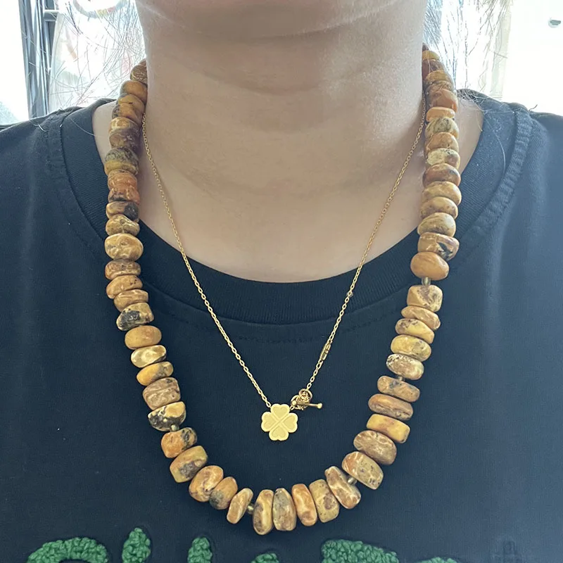 Yoowei Halskette aus 100 % Naturbernstein als Geschenk, europäische baltische Original-Medizinperlen, wunderschöner, einzigartiger Heilschmuck-Lieferant – Detail 5