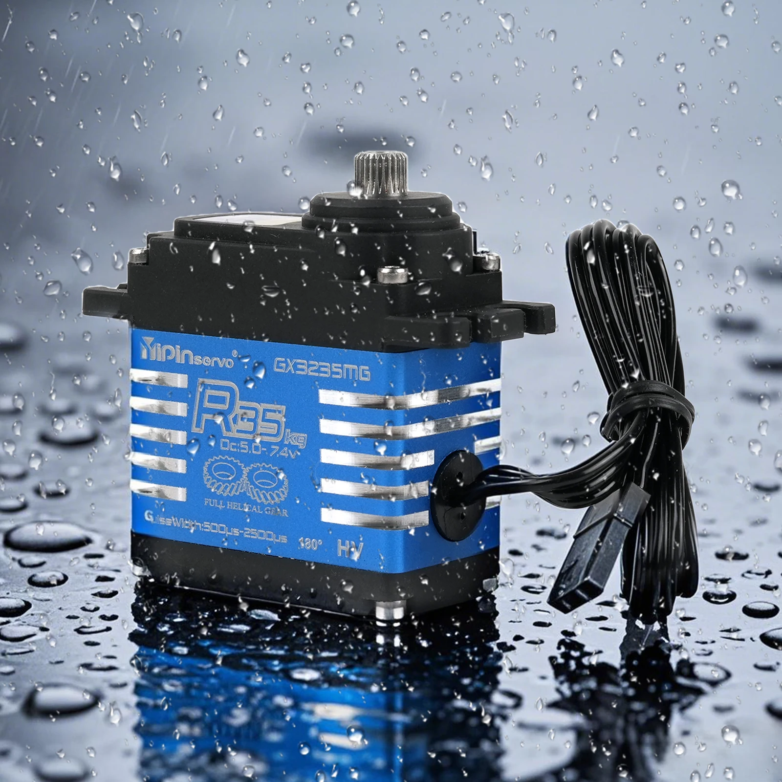 

35KG High Torque Digital Servo 180°/270°/357°/360° Rotation 5.0-7.4V Metal Gear RC Car Robot Boat Blue YP3235SMG