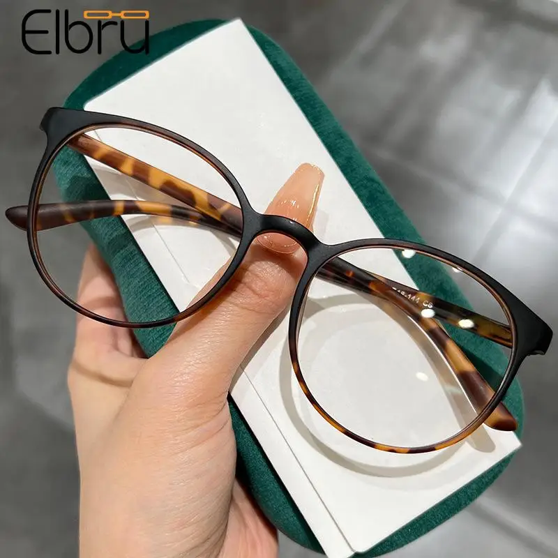 Elbru Transparent Myopia Glasses Women Men Computer Anti-blue Light Goggle Unisex Nearsighted Optical Eyeglasses Diopter 0-1to-4