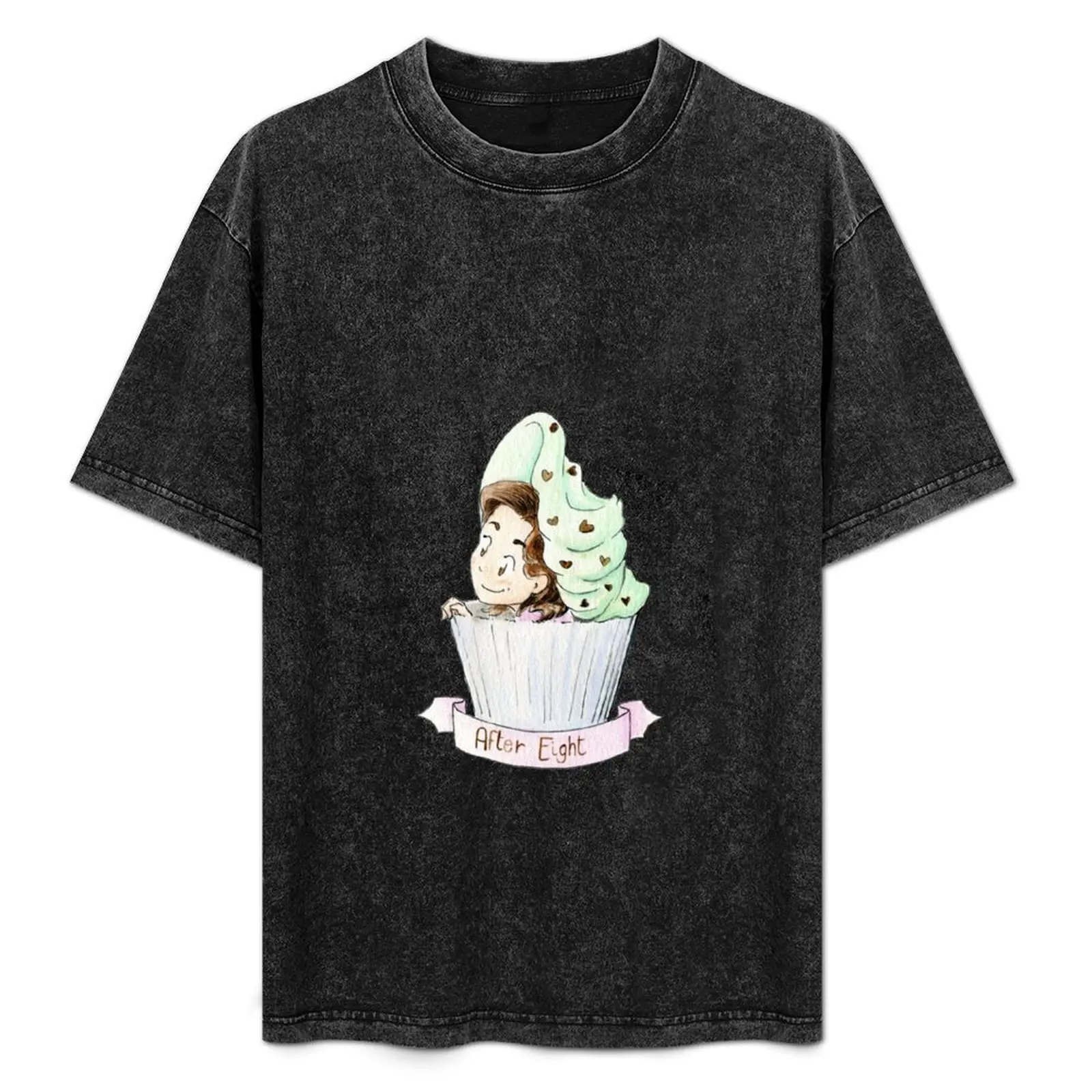 Camiseta After Eight básica, lisa, de manga corta y cuello redondo