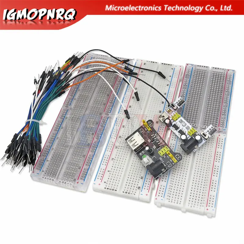 1PCS MB-102 MB102 Breadboard 830 / 400 Point Solderless PCB Bread Board transparent Test Develop DIY Black White For Arduino