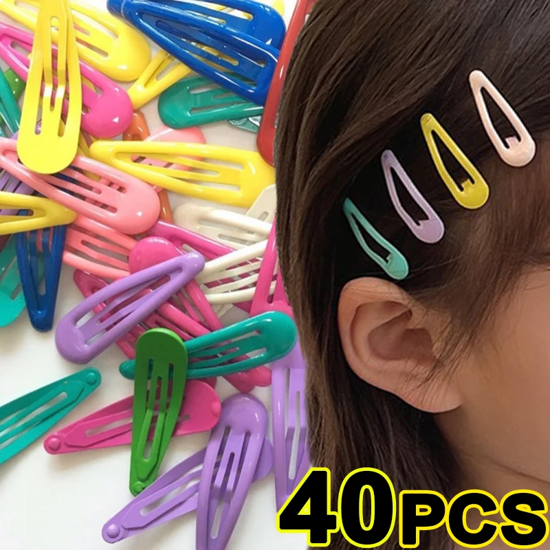 Sweet Snap Barrettes Women Girls Cute Colorful Waterdrop Hairpin BB Hair Clips Hairgrip Solid Bobby Pin Fashion Hair Accessories