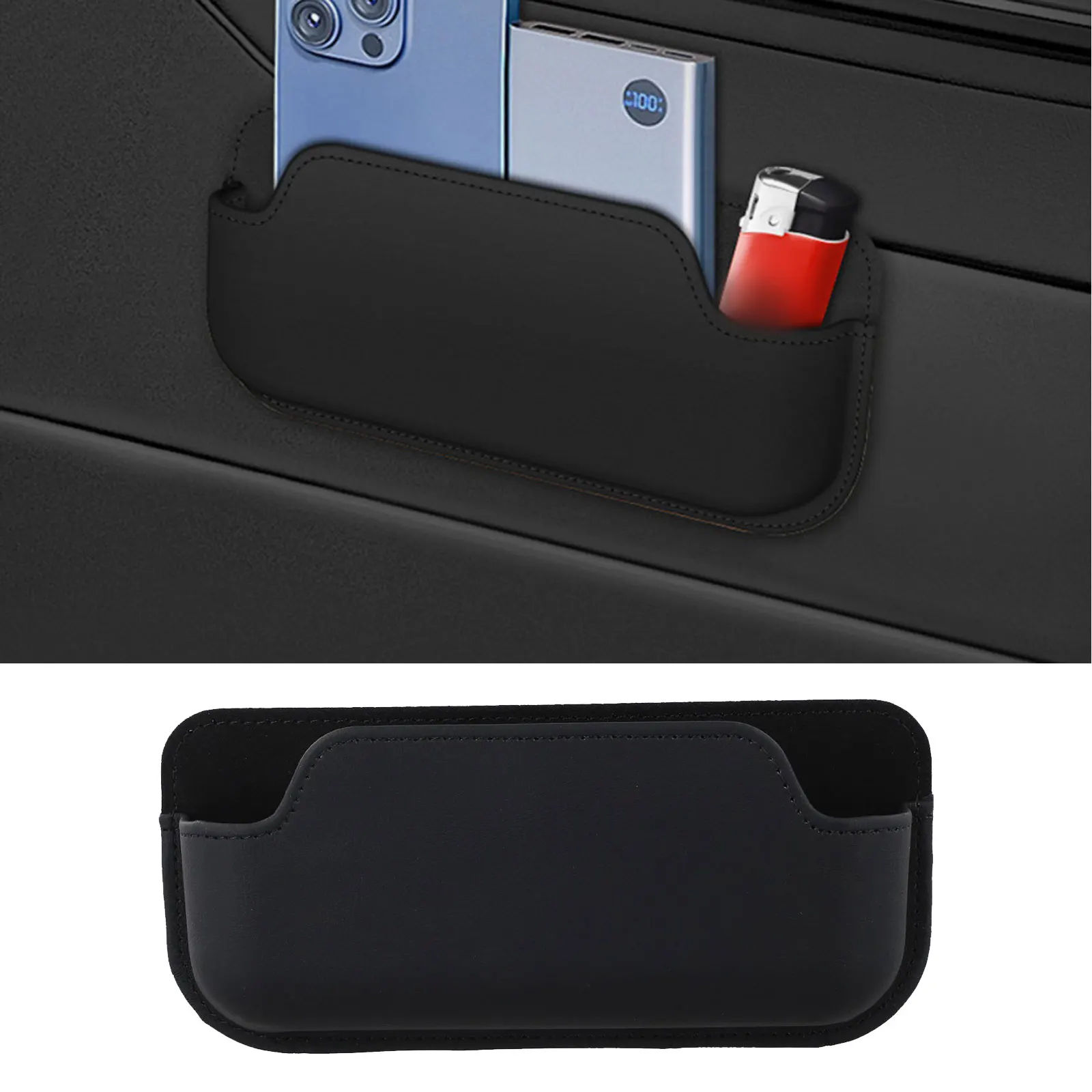Organizador compacto para todos los vehículos, caja de almacenamiento para coche, accesorio para coche, protección antiarañazos, Interior acolchado de felpa