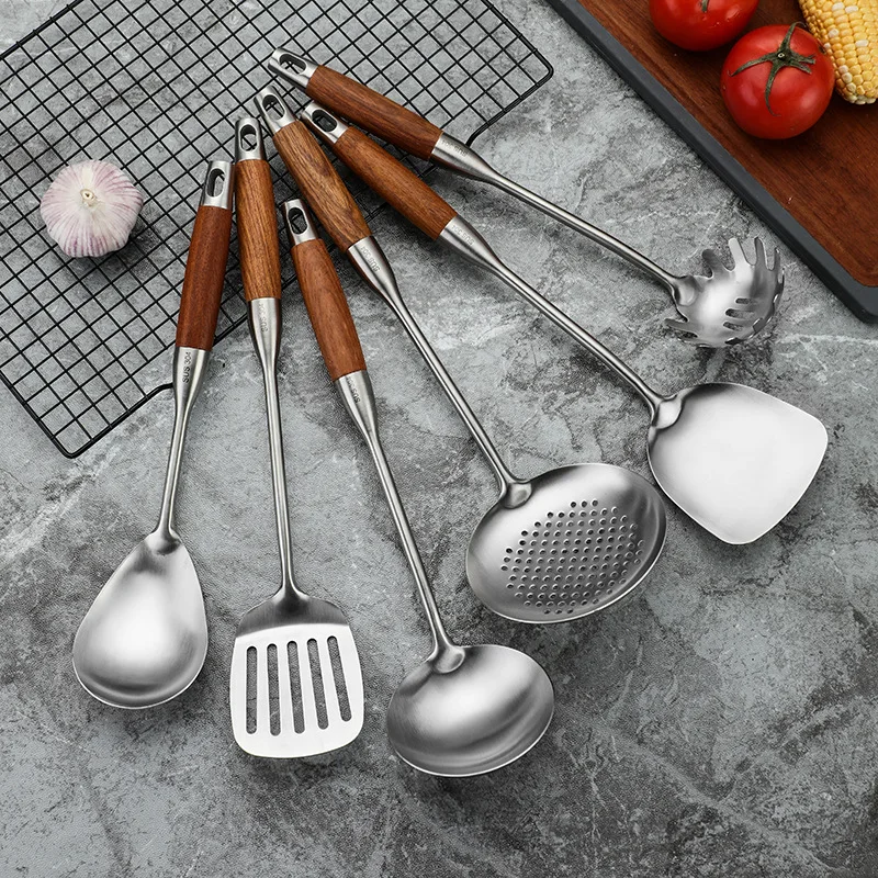 

Stainless steel spatula set Household cooking spatula Anti-scalding spoon Colander Kitchenware