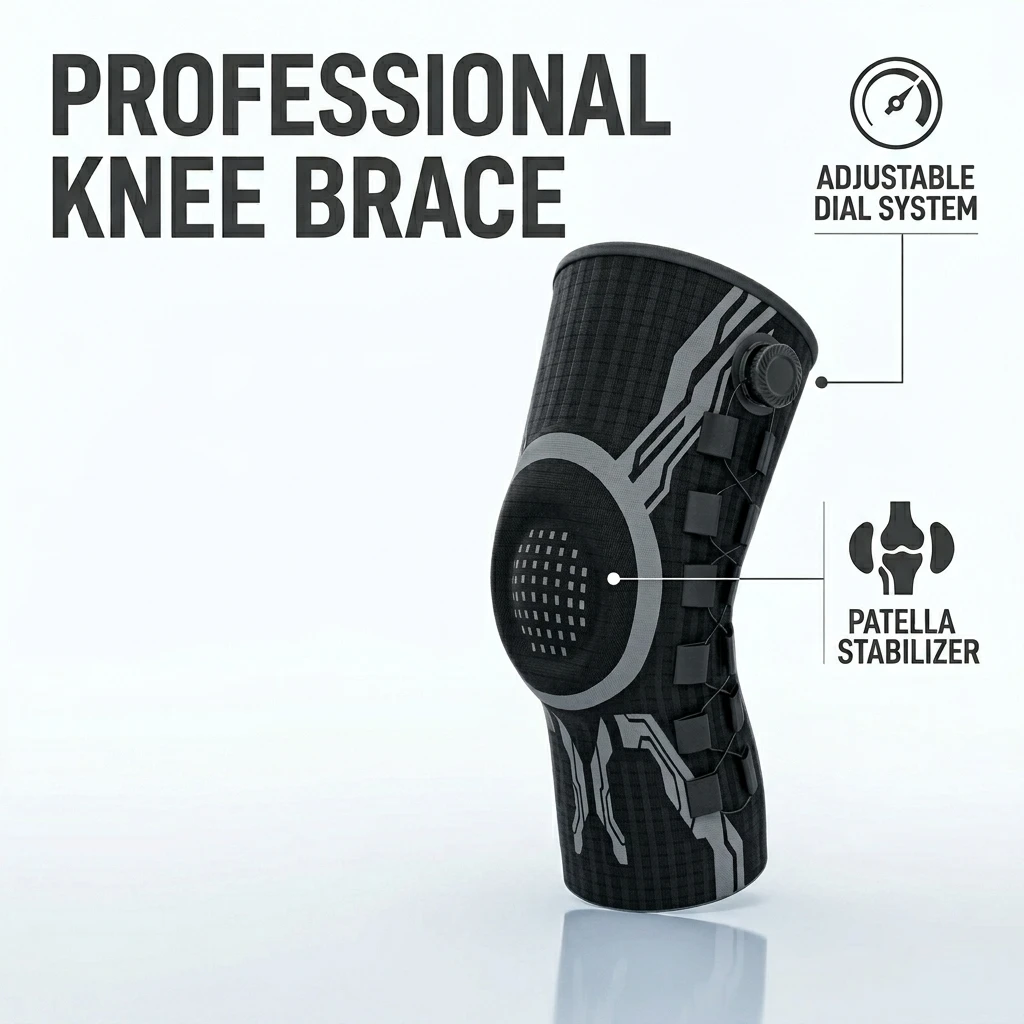 

Professional Knee Brace Meniscus Joint Support AdjustableUnisex forMen Women Basketball Running Football Badminton Hiking Sports