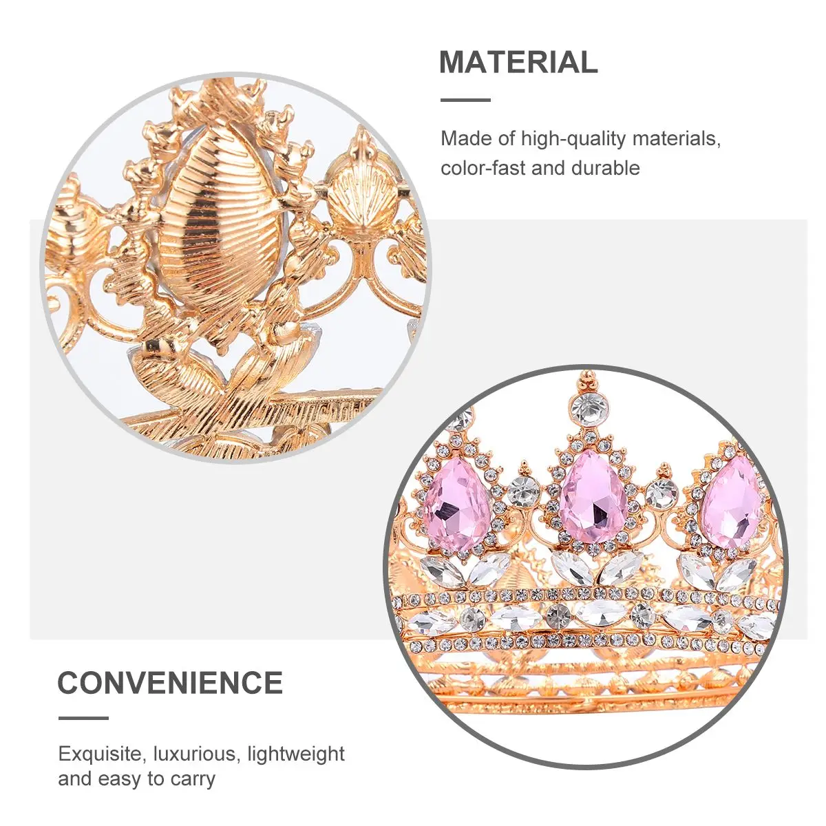 

Bridal Crown Wedding Headpiece Adult Tiara Pearl Tiaras Women Hair Accessories Chic Exquisite Design Suitable Occasions Weddings