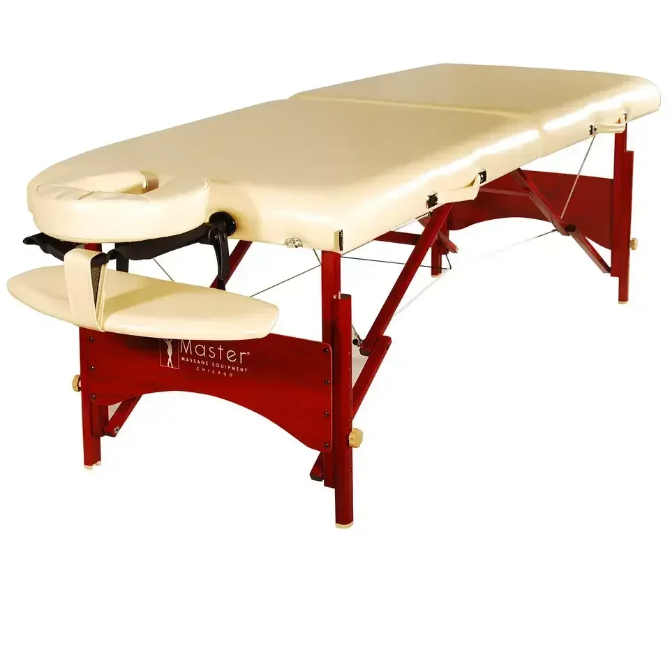 Master Caribbean Manufacturer Wholesale OEM Wooden Portable Folding Massage Table PU Leather Thermal Massage Bed