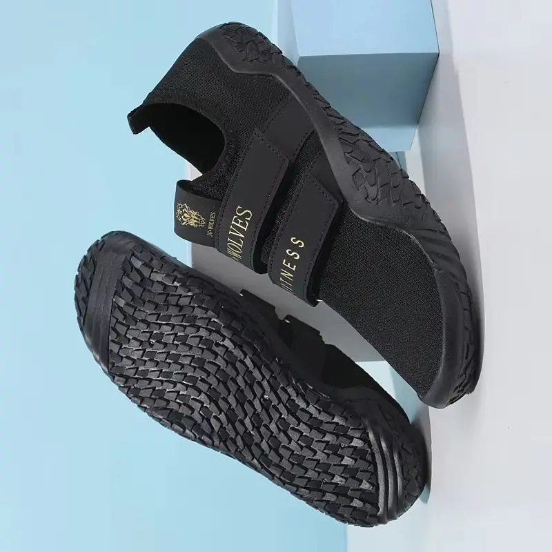 

2026 Pro Hook & Loop Large SizeUnisex Gym Lightweight Sports Deadlift Shoes Women Barefoot Fitnes Shoes Weightlifting Shoes