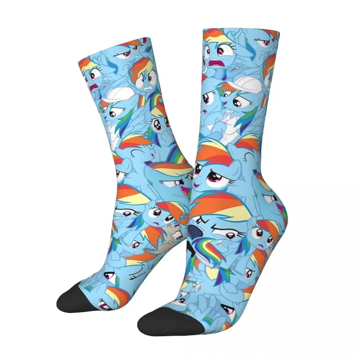 Rainbow Dash Mess Socks Harajuku High Quality Stockings All Season Long Socks Accessories for Man's Woman's Birthday Present