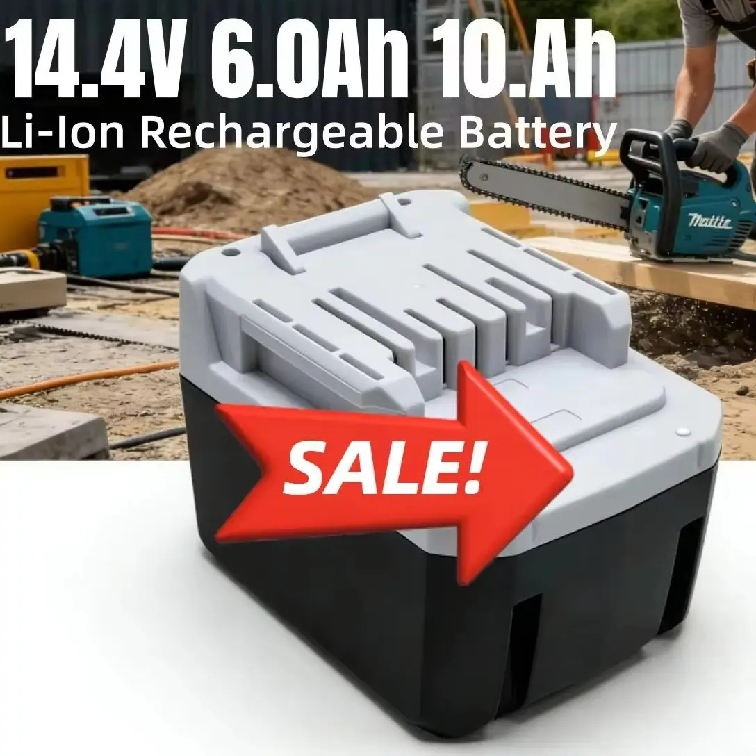 

14.4V High Capacity Battery Compatible For Makita BL1415G BL1413G 196375-4 DF347D HP347D HP347DWE JV143D ML187 - 6000mAh
