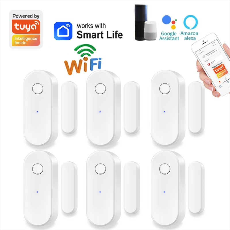 Tuya WiFi czujnik drzwi okno drzwi antywłamaniowe otwarte zamknij alarm antywłamaniowy czujnik magnetyczny inteligentne życie Alexa Google Home