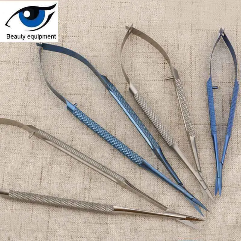 Ophthalmology microsurgery round handle ophthalmic scissors corneal scissors suture removal open eye double eyelid surgery sciss