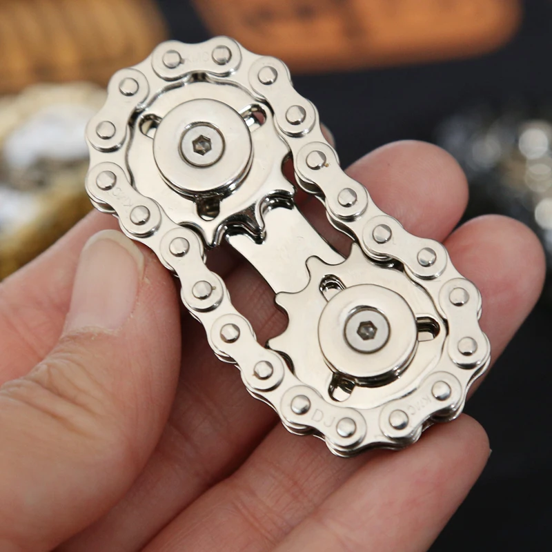Spinner per la punta delle dita della catena della bici |   Giocattolo Fidget EDC in metallo |   Giocattolo per alleviare lo stress e l'ansia per adulti |   Regalo per gli uomini