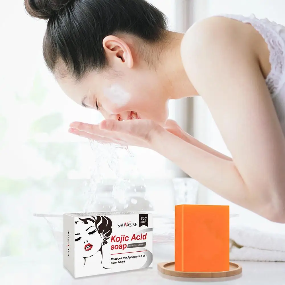 65g*2 Kojic Acid Handmade Soap Series Set Face Cleansing Brightening Moisturizing Body Lotion Whitening Essential Oil Soap