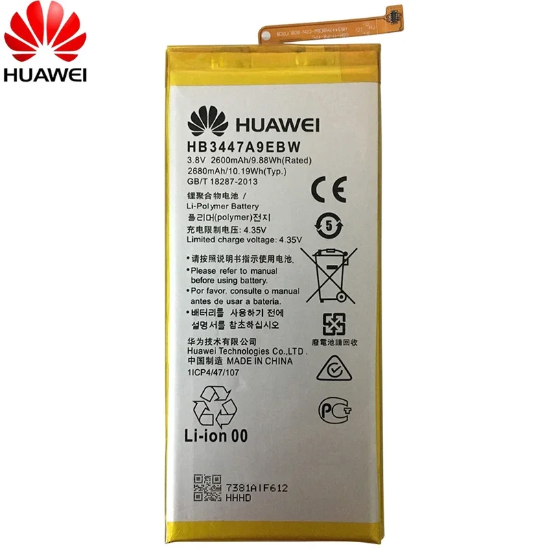 Hua Wei Original Battery HB3447A9EBW for Huawei Ascend P8 GRA-L09 GRA-UL00 GRA-UL10 2600mAh Li-ion with Tools Set