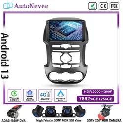 No 2Din DVD Android 13 Multimedia per Ford Ranger 3 2011 2012 2013 2014 2015 lettore per auto GPS Stereo Radio Navigation Dash Cam