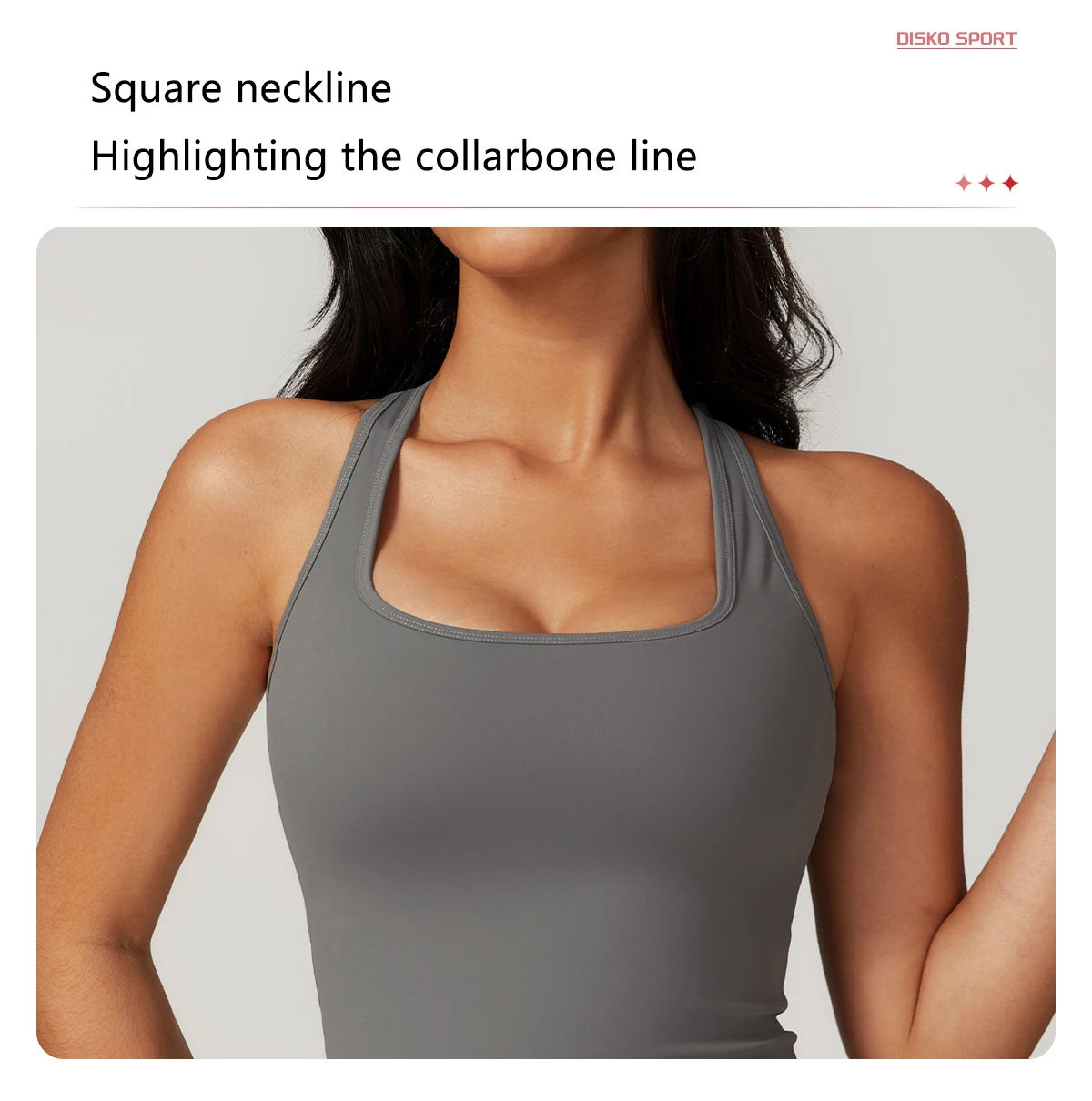Hearuisavy Sommer Stoßfestes Yoga-Top Lauf-Tanktop für Damen Fitness Schnelltrocknende Trainingsweste Ärmelloses Sport-Top für Frauen – Detail 5