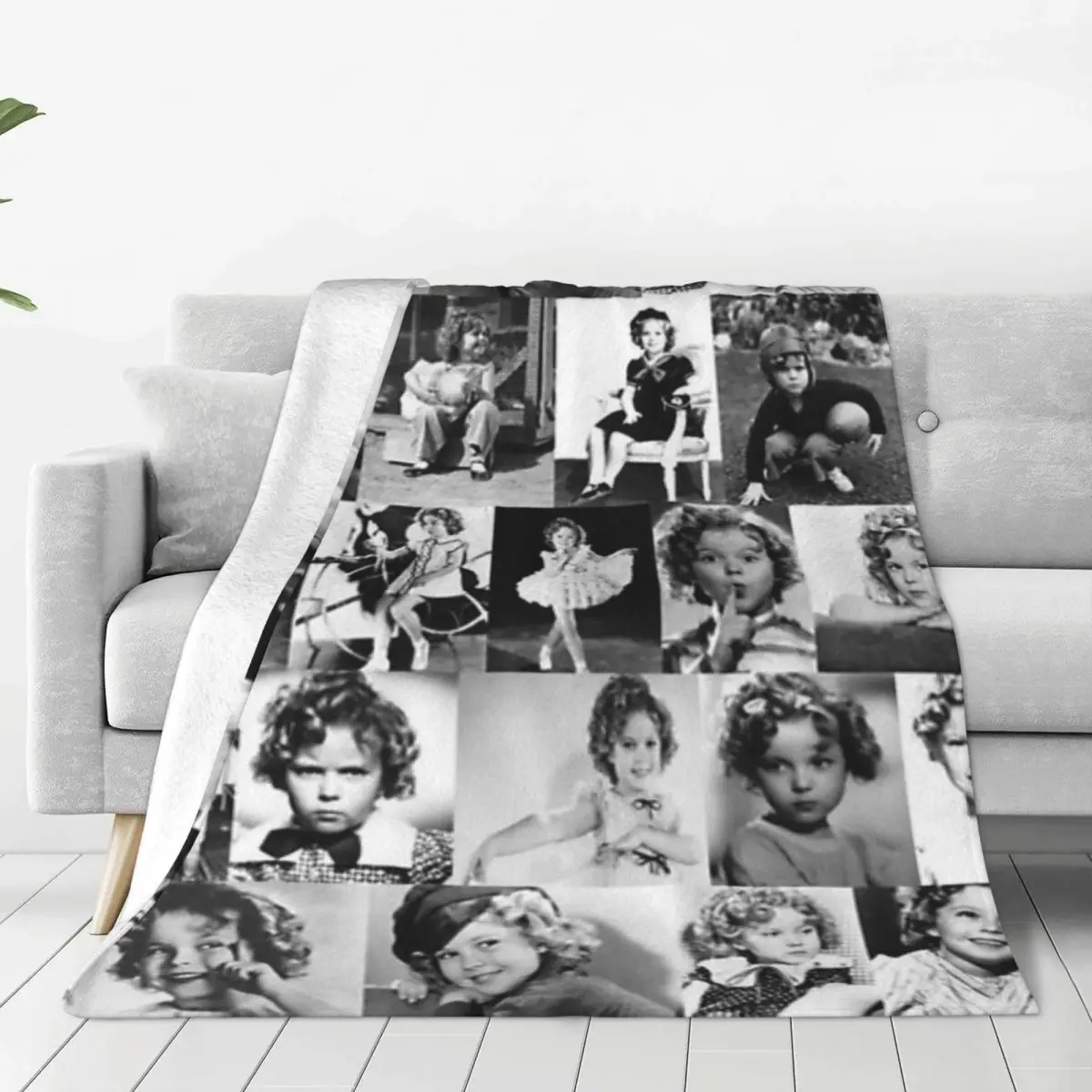 

Shirley Temple Collage Plush Flannel Blanket - Warm and Snuggly Fleece Throw for Couch, Bed, and Camping Adventures Any