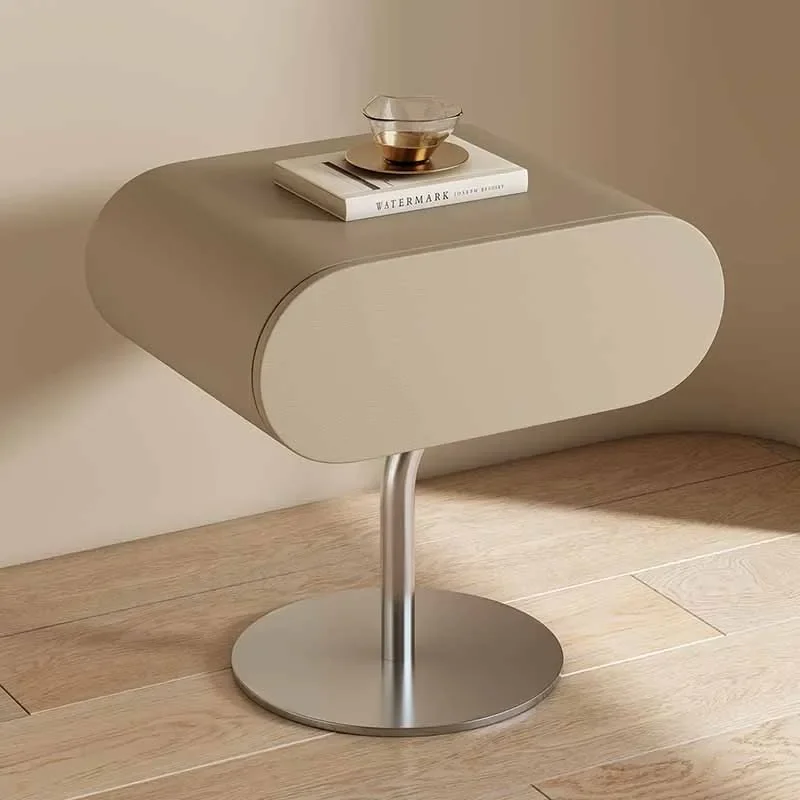Modern best-selling bedroom bedside table solid wood drawer bedside table leather storage living room side table furniture