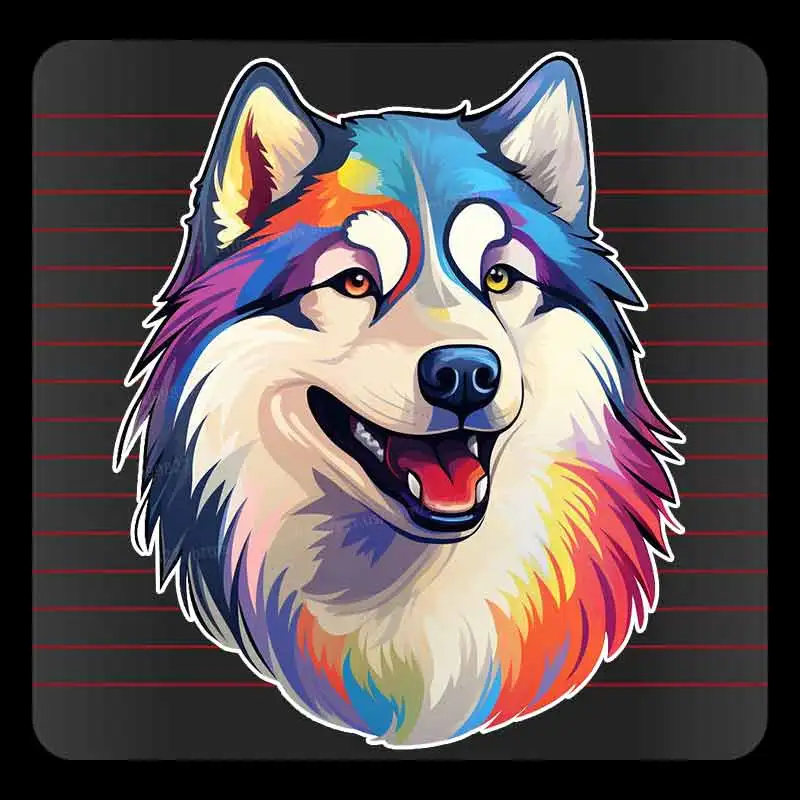 

Colorful Alaska Pet Dog Car Sticker Vinyl Decal Waterproof Rear Window Motorcycle Camper Bumper Truck Laptop Decoration SH1023