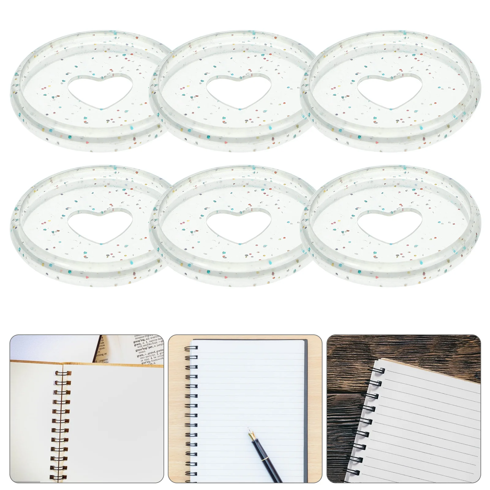 50pcs Binder Round Plate Abs Lightweight For Home Office School Use Discbound Discs Loose-Leaf Binding Plastic Binding