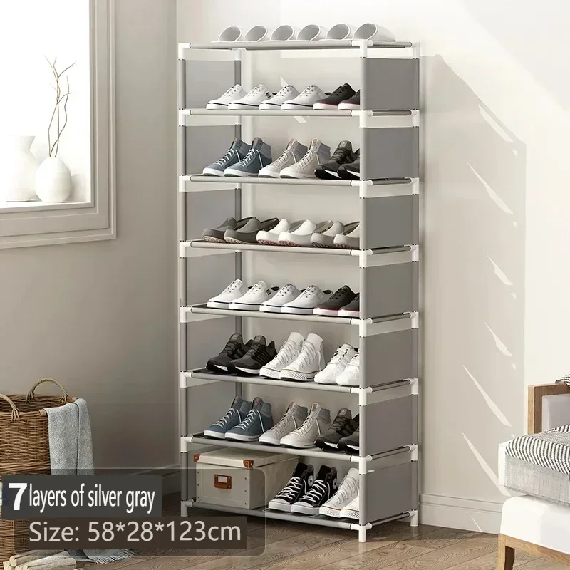 Multilaye Shoe Rack Metal Simple Shoe Rack Dustproof Shoes Organizer Space Saving for Living Room Shoes Shelf Organizers Watch