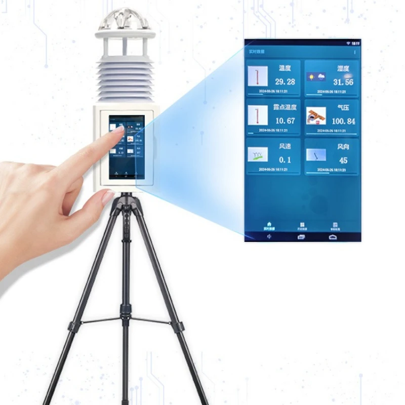 Portable weather meter, small touch screen, outdoor real-time online detection