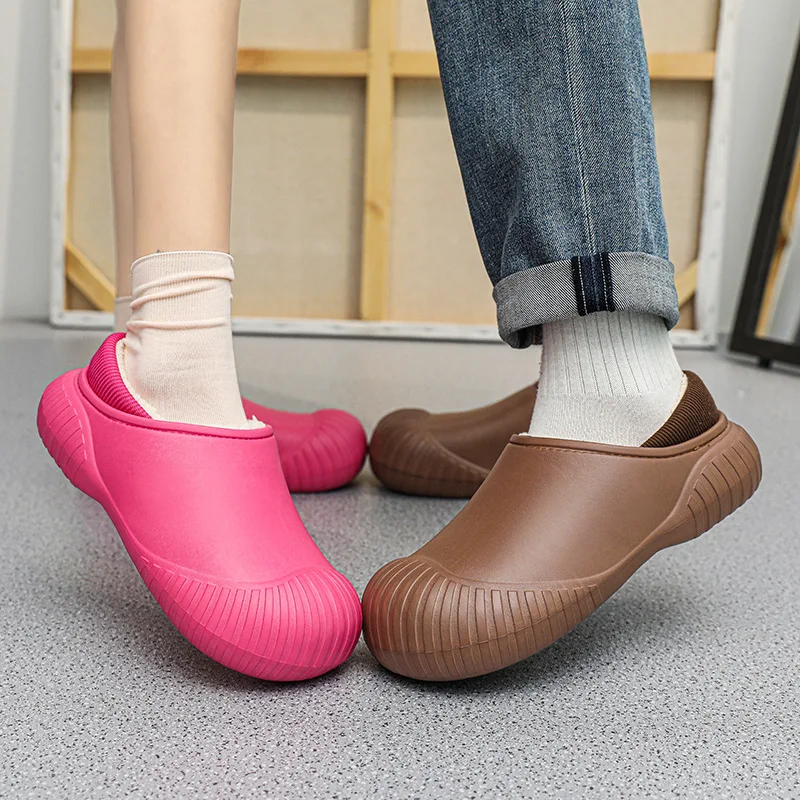 Household Autumn and Winter Anti-cold Warm Shoes Thick-soled Non-slip Waterproof Cotton Shoes Soft Elastic Comfortable Slippers