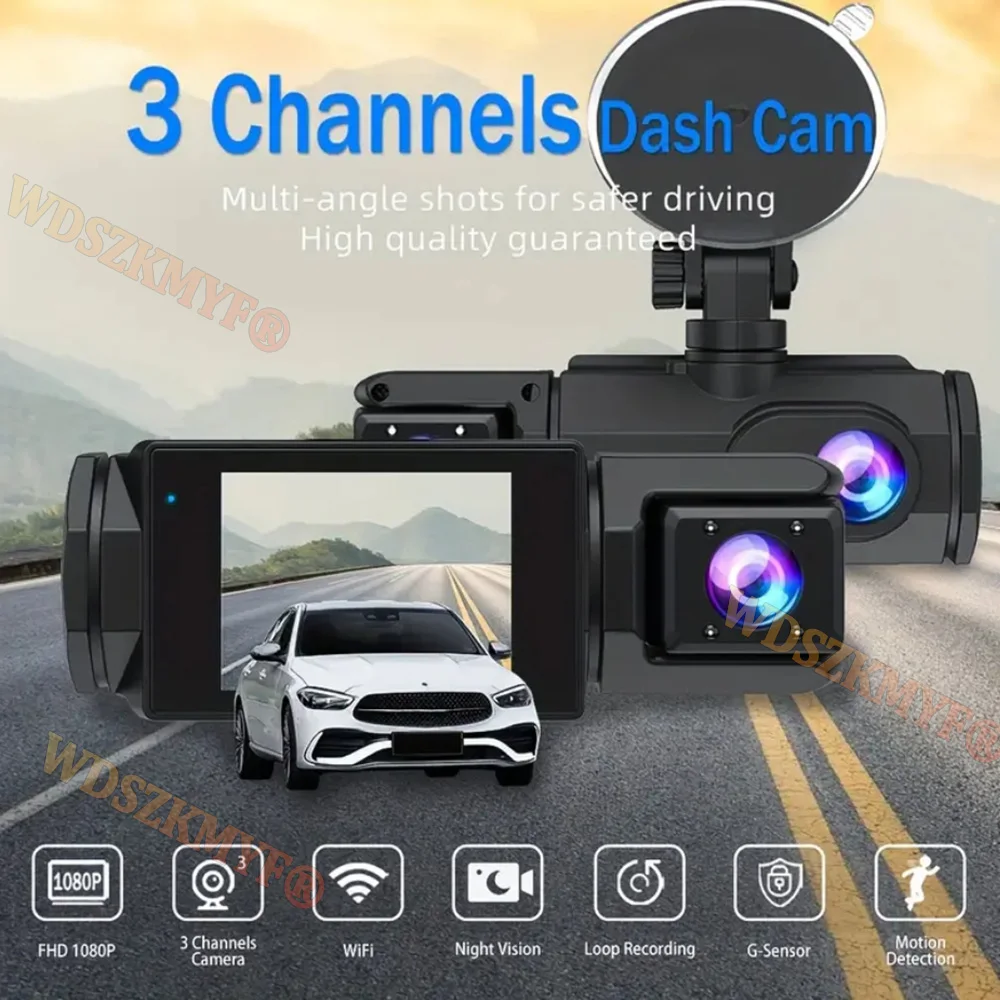1080P Car Dvr WiFi APP 3/2Lens Dash Cam for Cars Camera for Vehicle Recorder Video Front and Rear Camera Night Vision Dashcam