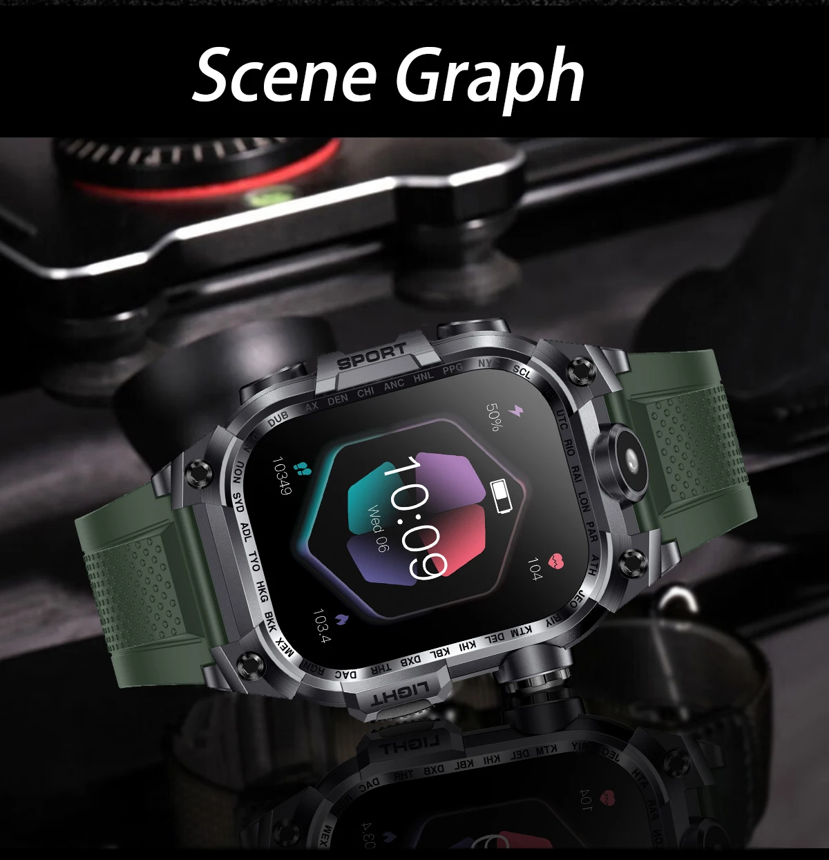 New intelligent one click Bluetooth call IP67 waterproof 2.01-inch high-definition resolution heart rate monitoring watch