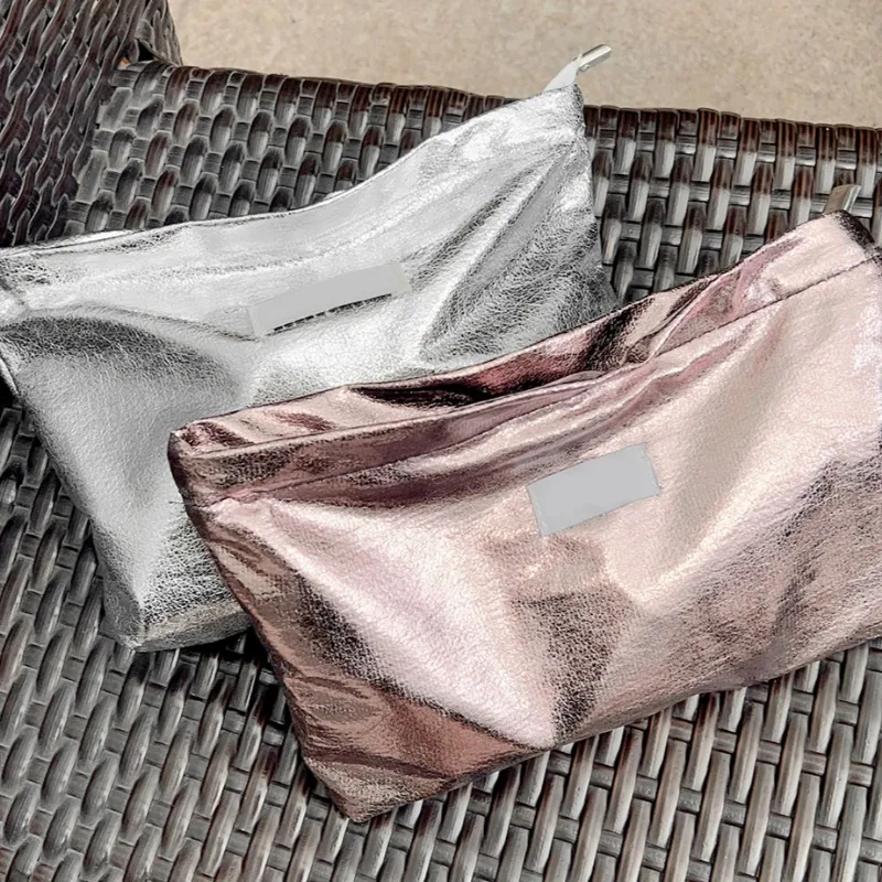 Flashing Sequin Cosmetic Bag Zipper Opening Makeup Storage Bag Portable Wash Supplies Skin Care Pouch Small Items Big Container