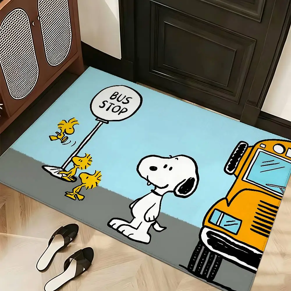 Classic Cartoon S-snoopy-S Carpet Bathroom Anti-slip Mat Door Mat Home Decoration Mat Entrance Door Mat Scratch-resistant Door