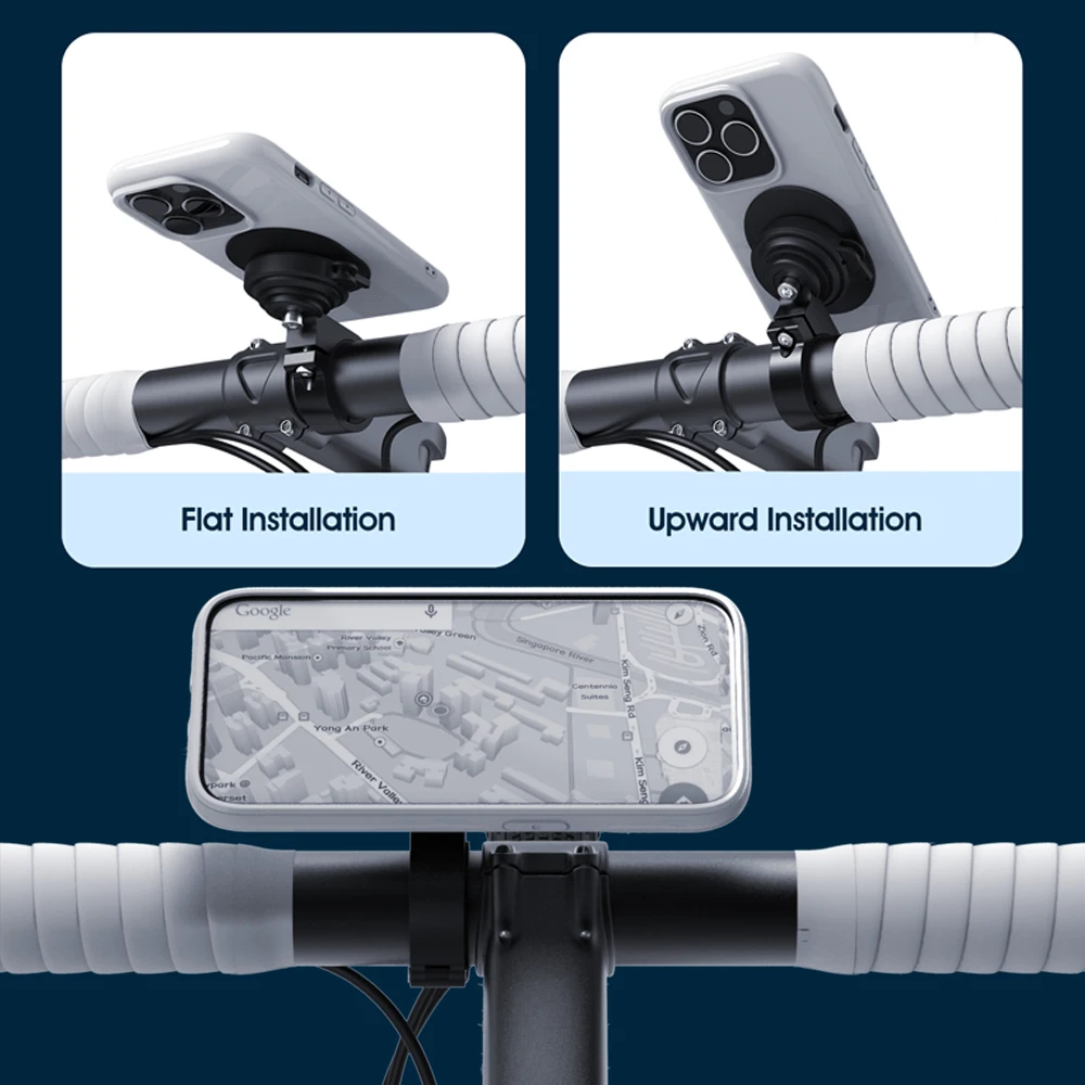 Motorcycle & Bike Phone Mount for iPhone 16 Pro Max/Galaxy S24 Ultra | Heavy Duty Handlebar Holder - Fit for Mountain/Road Bikes