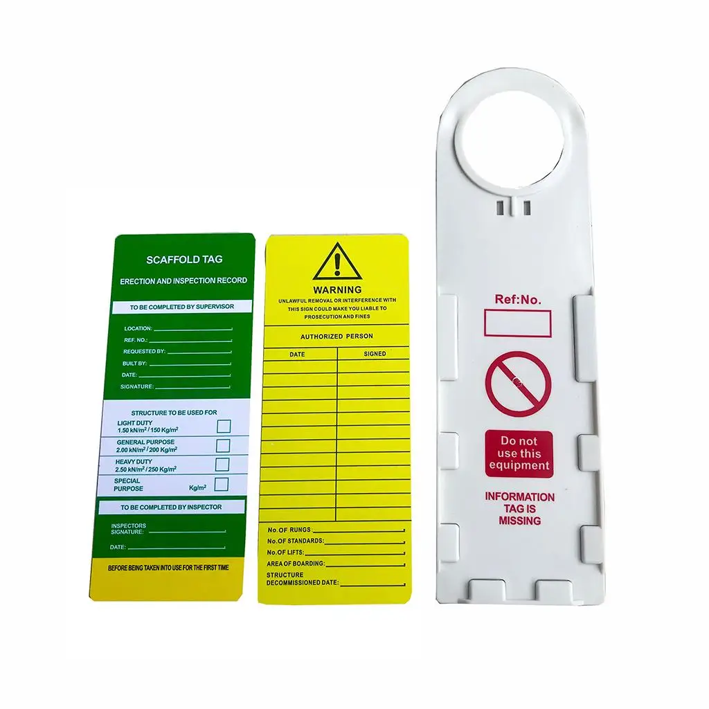 Scaffolding and Staging Inspection Record Card Plastic Accident Prevention Tag Holder for Construction Safety Management