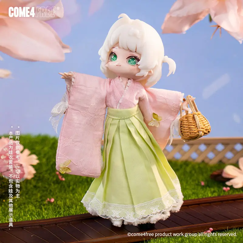 Come4free 1/12 Scale Bjd Doll Clothes Spring Cherry Blossom Dessert Series Kimono Dress Set For Mini Bjd Dolls Outfit Gift - view 4