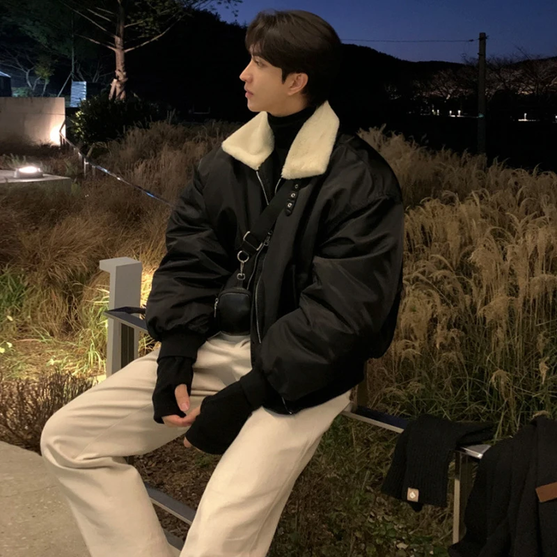 LUZHEN أنيقة الرجال الكورية شتاء دافئ صوف الضأن تصميم مبطن الستر تنوعا ملابس الشباب الذكور غير رسمية الشارع 2024 JY4702 #3
