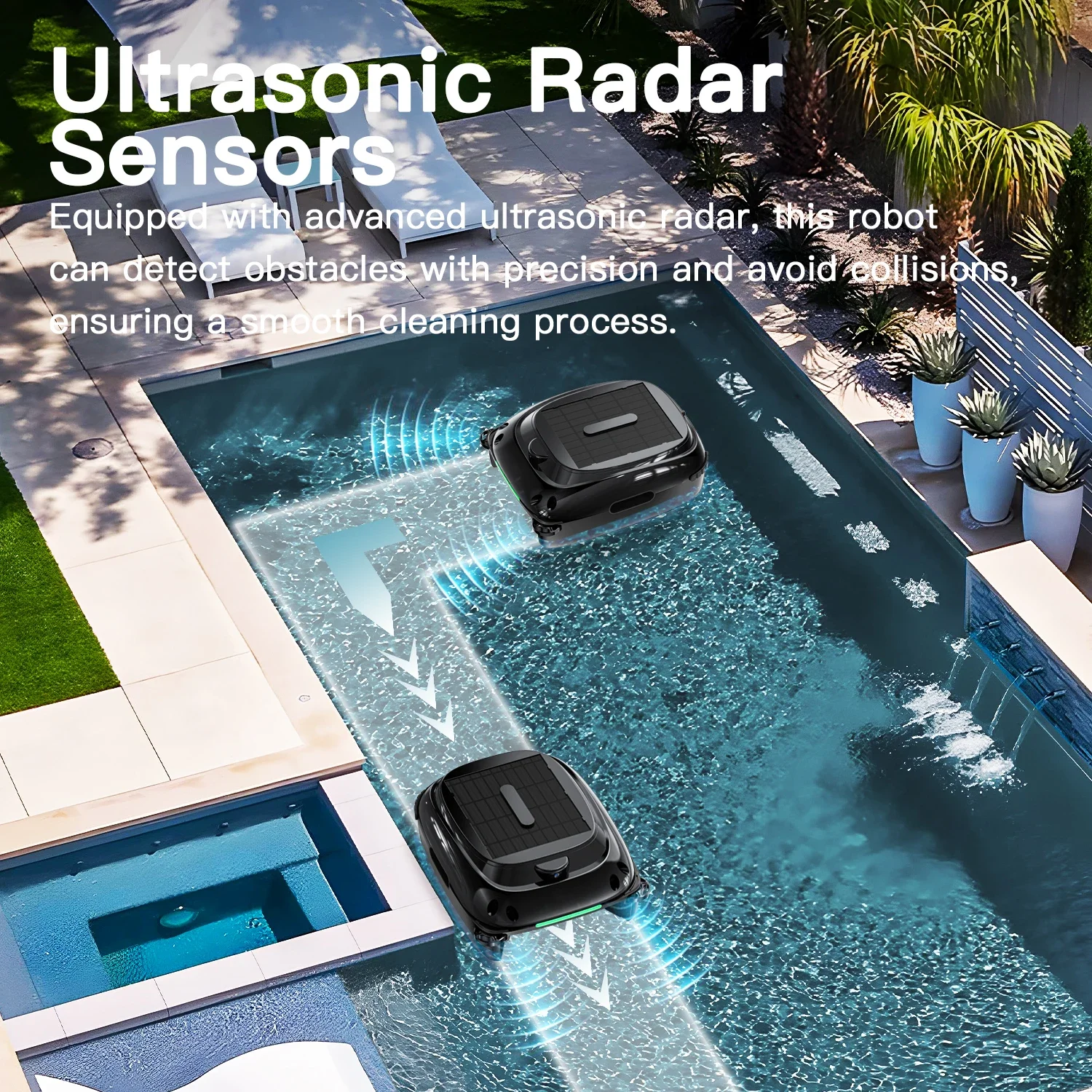 Solar Powered Automatically Robotic Pool Surface Skimmer Cleaner with All Day Cleaning Battery Power