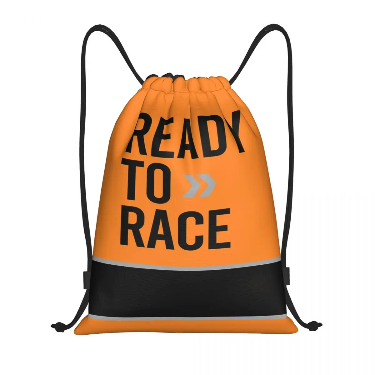 Custom Ready To Race Drawstring Bags Women Men Lightweight Racing Sport Motorcycle Rider Sports Gym Storage Backpack