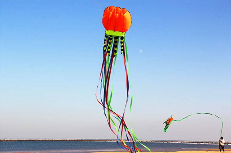 free shipping jellyfish kite flying soft kite reel for adults kites walk in sky octopus kites Paragliding dragon fly sports toys