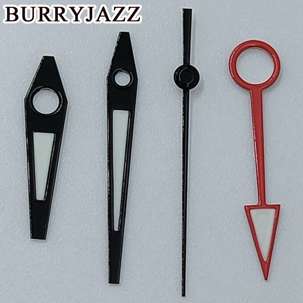 BURRYJAZZ NH34 GMT Uhrzeiger Silber Schwarz Gold Roségold Schwarz Grau Zeiger Grün Leuchtend – Detail 12