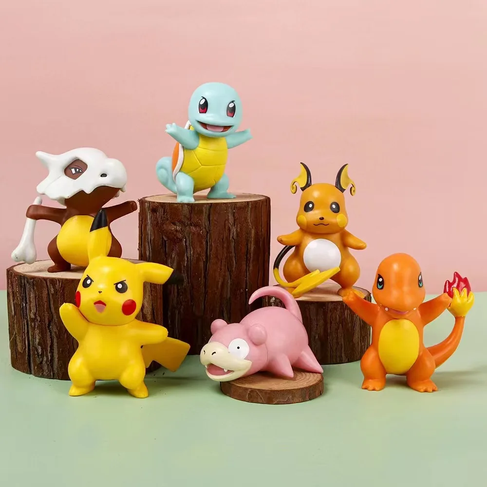 Hot Pokemon Anime Figures Pikachu Toys Model Charmander Psyduck Squirtle Jigglypuff Bulbasaur Kawaii Collect Dolls Kids Gift