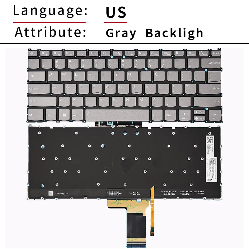 US/RU Laptop Keyboard For Lenovo Yoga 7 14ARP8 14IRL8 2023 14AHP9 14IML9 14AHP9  Yoga 7 2-in-1 Yoga 7 14IAL8 14ARB8