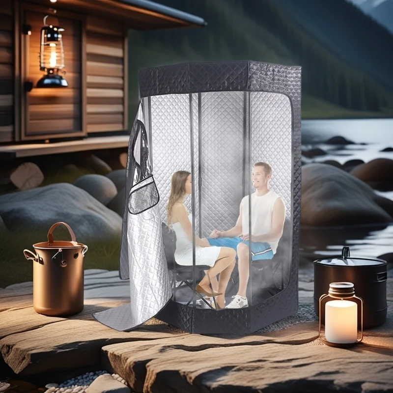 

Steamer and Folding Chair Includes Ice Bathtub Accessories Convenient Steam Portable Steam Sauna Tent Box Cabin