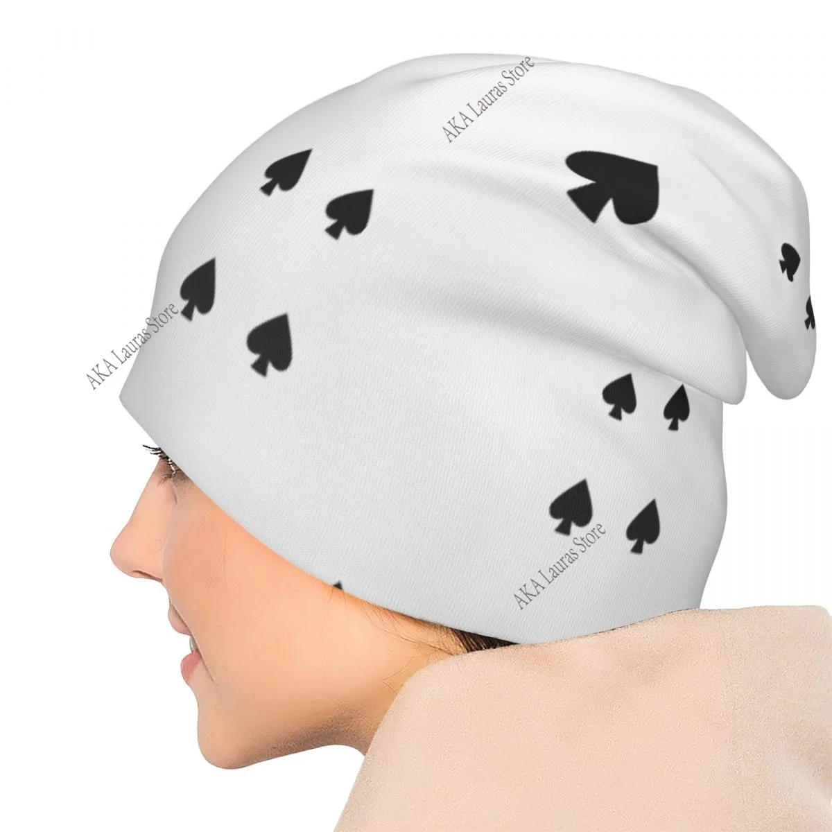 Alice im Wunderland Karten Herbst weibliche warme Mützen doppelt verwendete Outdoor-Mützen