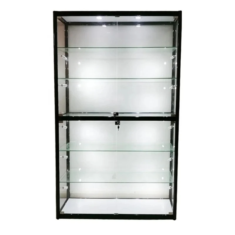 custom.Fashionable Cheap  Glass Display Cabinet Aluminium Profile Showcase Retail Smoke Shop Showcase