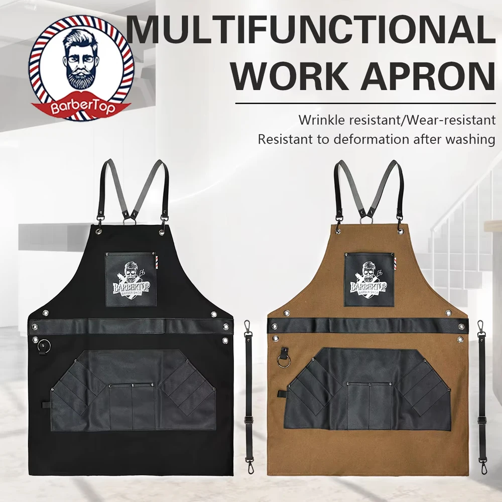 

Barber Hairdressing Shawl Artist Apron Salon Hairdresser Cape with Pockets Waterproof Restaurant Work Cloth
