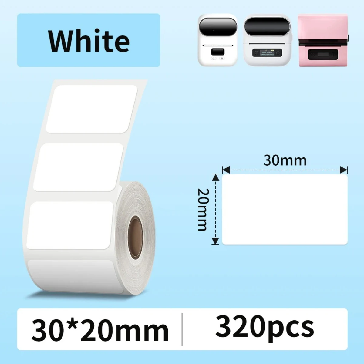 Square Circle Label Sticker White Thermal Paper Waterproof  Compatible With M110/M120/M220 For Foods Kitchen Logo Barcode Labels