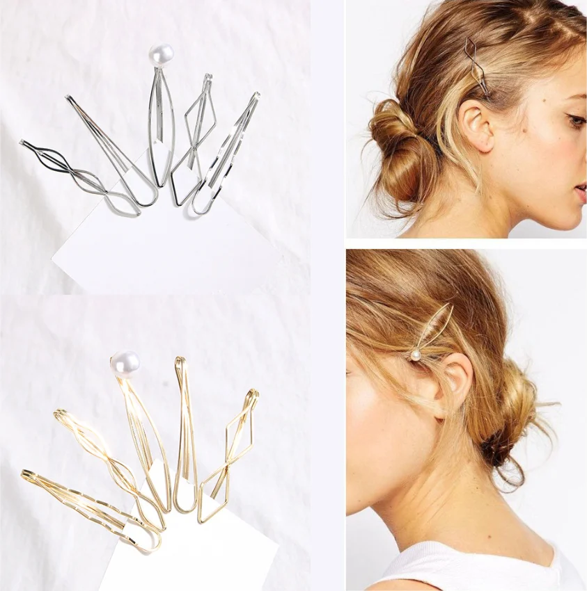 5PC Złota spinka do włosów Bobby Pins Faliste modne spinki do włosów Metalowe spinki do włosów Niewidoczny klips BB Wave Hairgrip Spinki do włosów Akcesoria