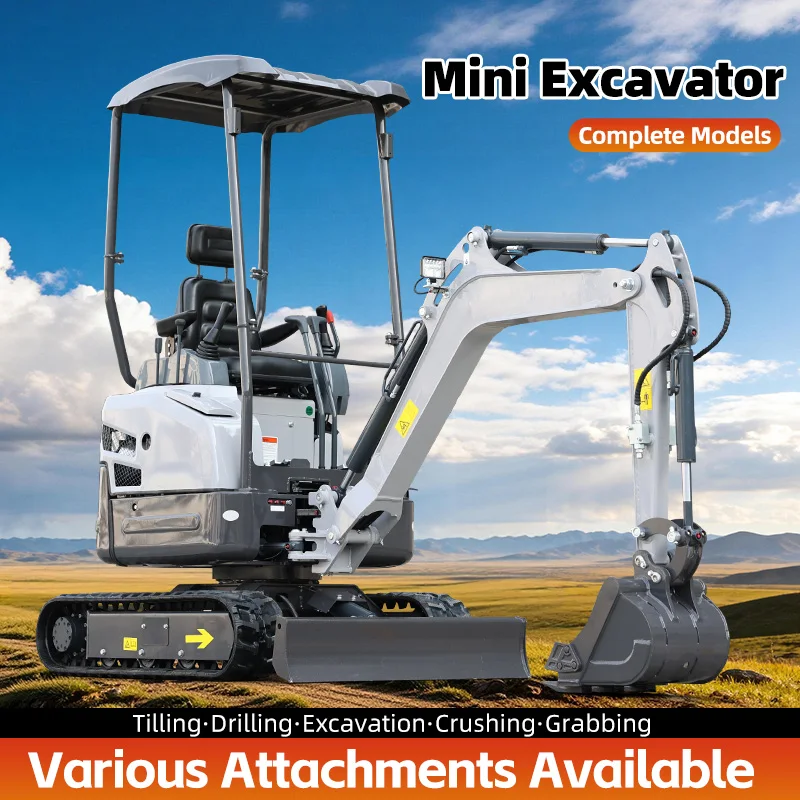 

Мини-экскаватор 1 тонна с двигателем 13,5 л.с., сертифицированный EPA, гидравлический гусеничный экскаватор для фермы и сада, бесплатная доставка, индивидуальная комплектация